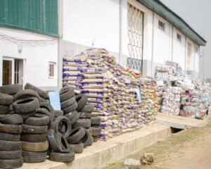 Seized bags of foreign rice