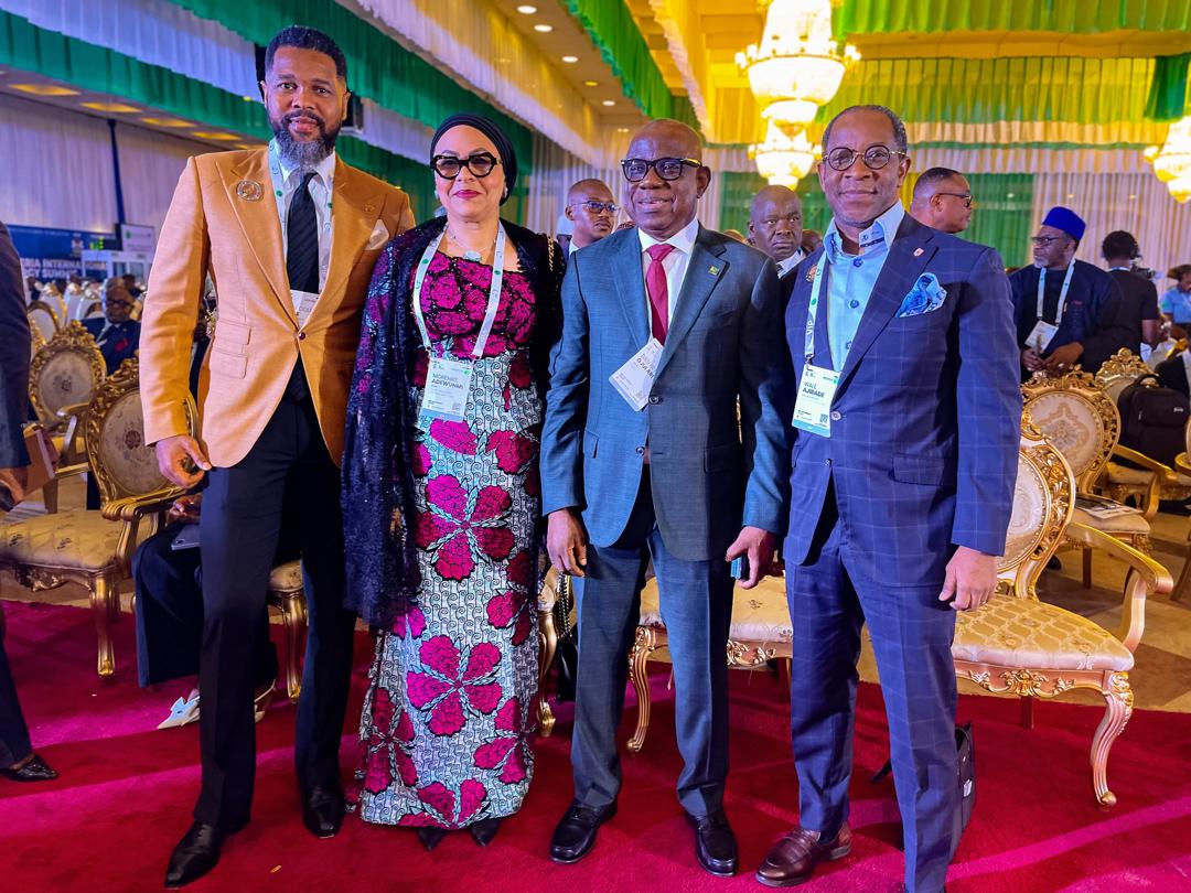 L-R: Director, Sahara Group, Alex Cole, Chief Relations Officer NNPC Limited, Morenike Adewunmi, GCEO, NNPC Limited, Bashir Ojulari and Executive Director, Sahara Group, Wale Ajibade at the opening ceremony of the Nigeria International Energy Summit (NIES 2026) in Abuja on Tuesday.