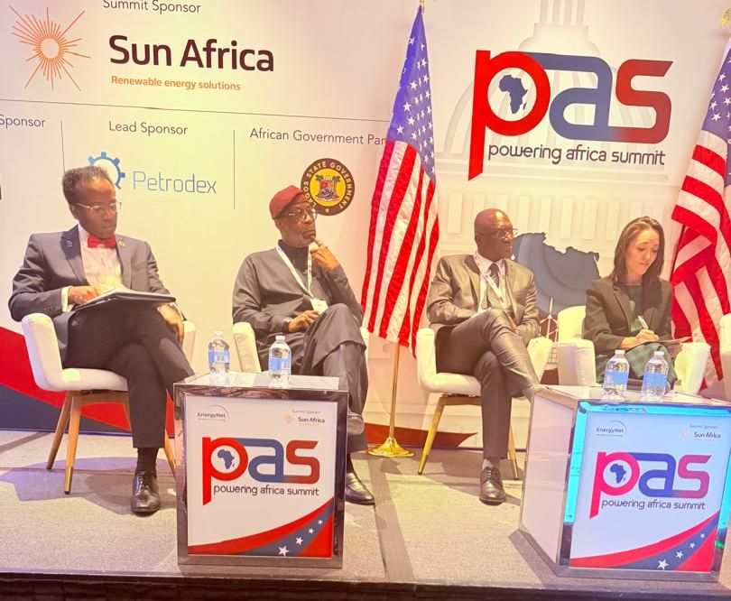 R L: Landry Signa, Senior Fellow, The Brookings Institution & Executive Director, Thunderbird School of Global Management (moderator); Minister of Solid Minerals Development, Dele Alake; Guinean Minister of Energy, Hon Sekou Camara; Senior Vice President, Global Head of Origination, US Export Import Bank (EXIM), Sarah Whitten during a panel session themed “Critical Minerals In Africa: Meeting Global Demand” on the sidelines of the Powering Africa Summit, Washington DC, USA 22nd March 2026