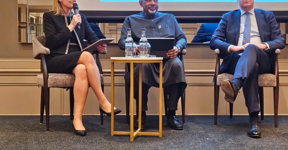 The Minister of Agriculture and Food Security, Abubakar Kyari, during the Nigeria  United kingdom forum meeting in London, England 