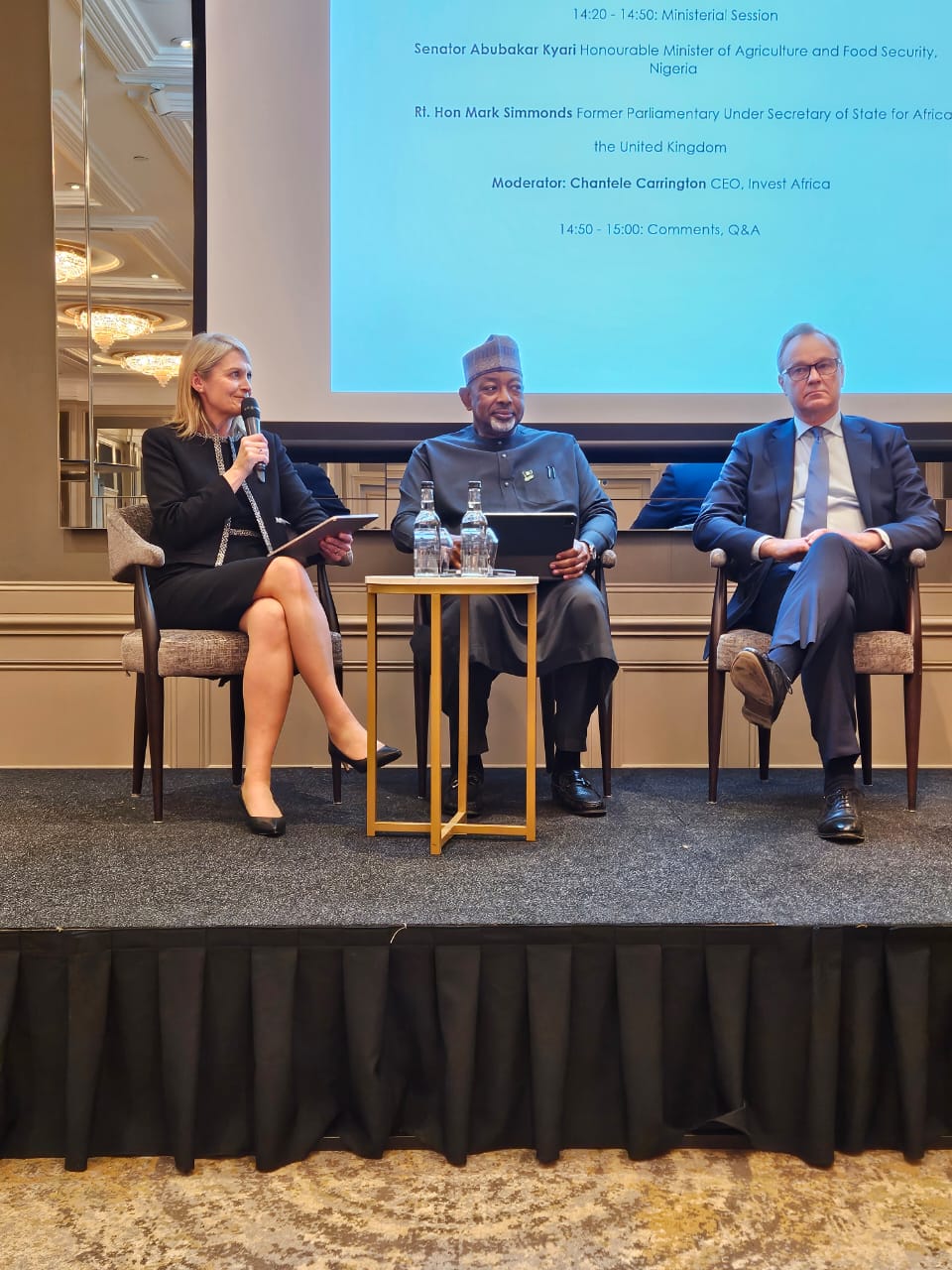 The Minister of Agriculture and Food Security, Abubakar Kyari, during the Nigeria  United kingdom forum meeting in London, England 