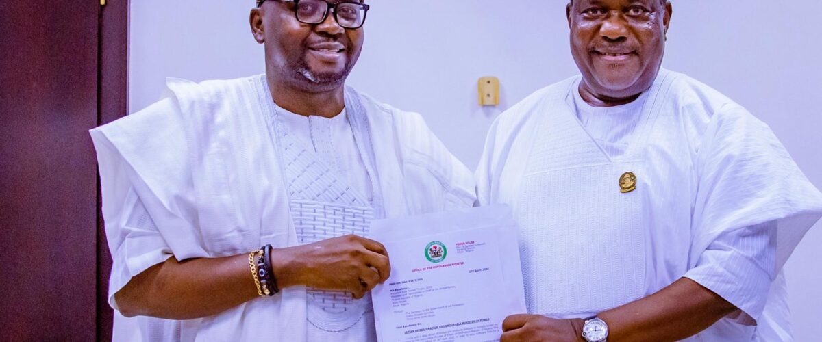 L R: Minister of Power, Adebayo Adelabu, and Secretary to the Government of the Federation, George Akume 