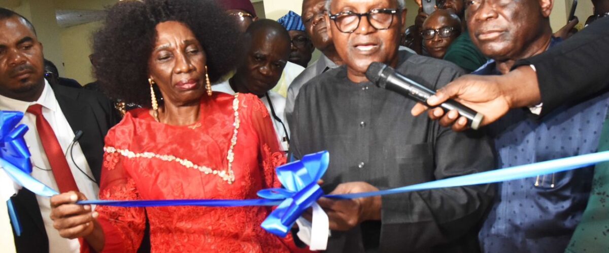 L R, Vice Chancellor Federal University Technology (FUTO) Prof Nnenna N Oti; President/CE, Dangote Industries Limited / Guest Lecturer on Enterprise, Leadership and service to Humanity, Aliko Dangote;Pro Chancellor, Federal University of Technology, Owerri (FUTO) Senator Jack Tilly Gyado; During the Commissioning of ACE FUELS Laboratory by President/CE, Dangote Industries Limited / Guest Lecturer, before Lecture on Enterprise, Leadership and service to Humanity, at the 37th Public Lecture of Federal University Technology (FUTO) in Owerri Imo state on Saturday 25th April 2026