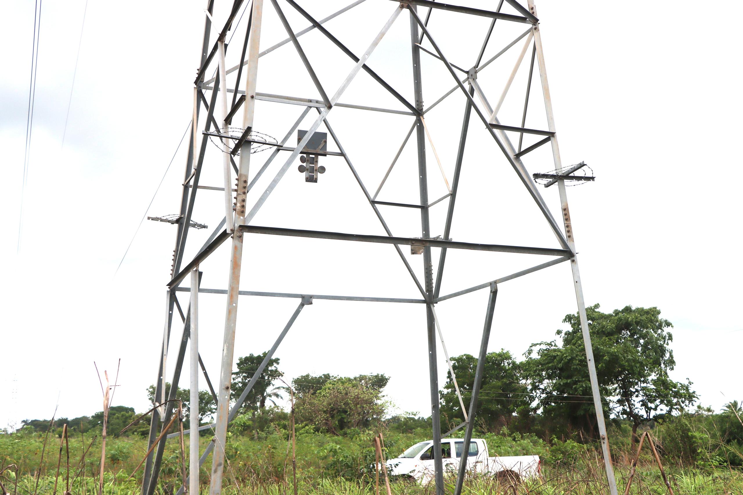 Vandalised transmission line