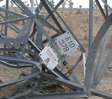 Vandalised transmission line