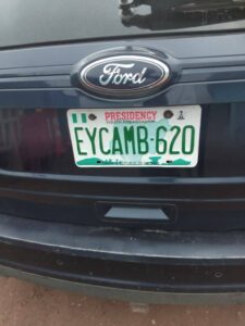 Fake diplomatic number plate