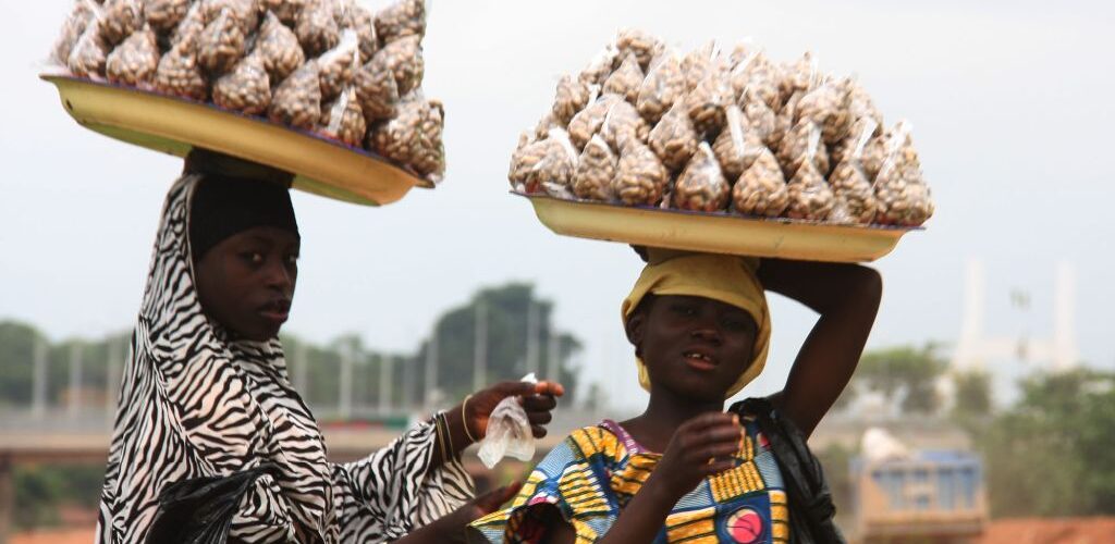 Children hawking groundnut to survive