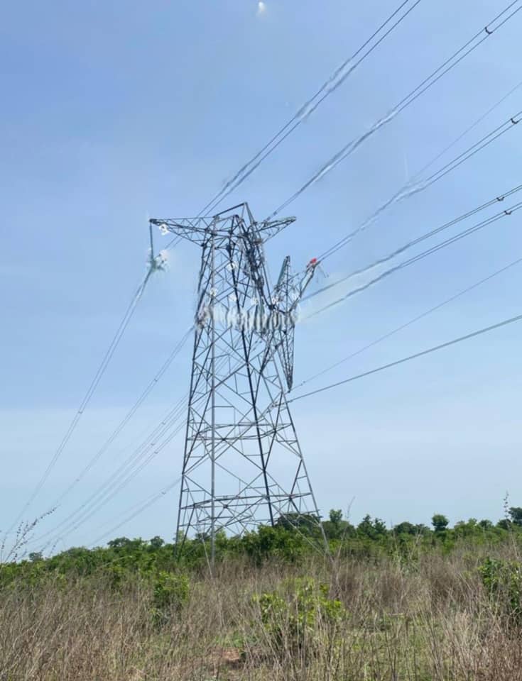 Vandalised transmission tower (Photo Credit: TCN)