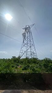Vandalised transmission tower (Photo Credit: TCN)