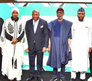L–R: Executive Secretary, Solid Minerals Development Fund (SMDF), Fatima Shinkafi; Chairman, Senate Committee on Solid Minerals, Sampson Ekong; Minister of Solid Minerals Development, Dele Alake; and Chairman, House Committee on Solid Minerals, Gaza Jonathan Gbefwi 