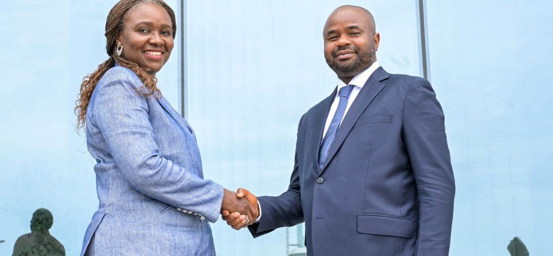 The Commission Chief Executive (CCE) of NUPRC, Oritsemeyiwa Eyesan, and the Chairman of the NRS, Zacch Adedeji, at the NRS headquarters in Abuja on Wednesday 