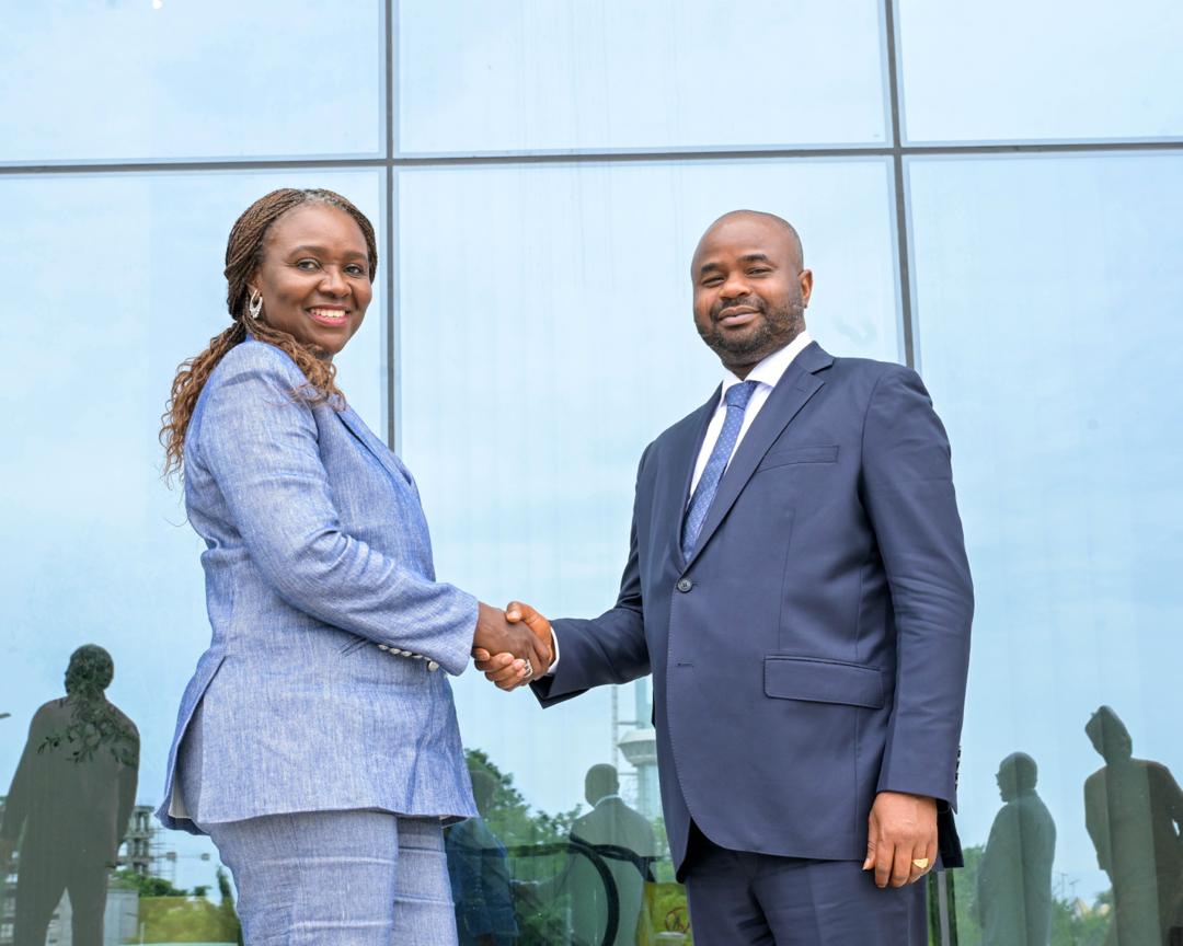 The Commission Chief Executive (CCE) of NUPRC, Oritsemeyiwa Eyesan, and the Chairman of the NRS, Zacch Adedeji, at the NRS headquarters in Abuja on Wednesday