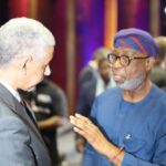 Nigeria’s Minister of Solid Minerals Development, Dele Alake and Sidi Ould Tah, AfDB President at the Ministerial Forum on Critical Minerals, Value Chain and Beneficiation: Pathways for African Transformation held in Abidjan, Côte d’Ivoire 
