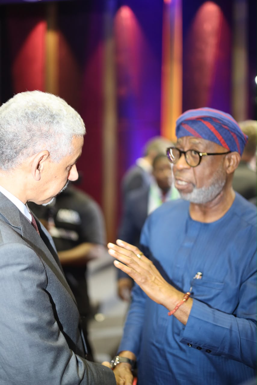 Nigeria’s Minister of Solid Minerals Development, Dele Alake and Sidi Ould Tah, AfDB President at the Ministerial Forum on Critical Minerals, Value Chain and Beneficiation: Pathways for African Transformation held in Abidjan, Côte d’Ivoire 
