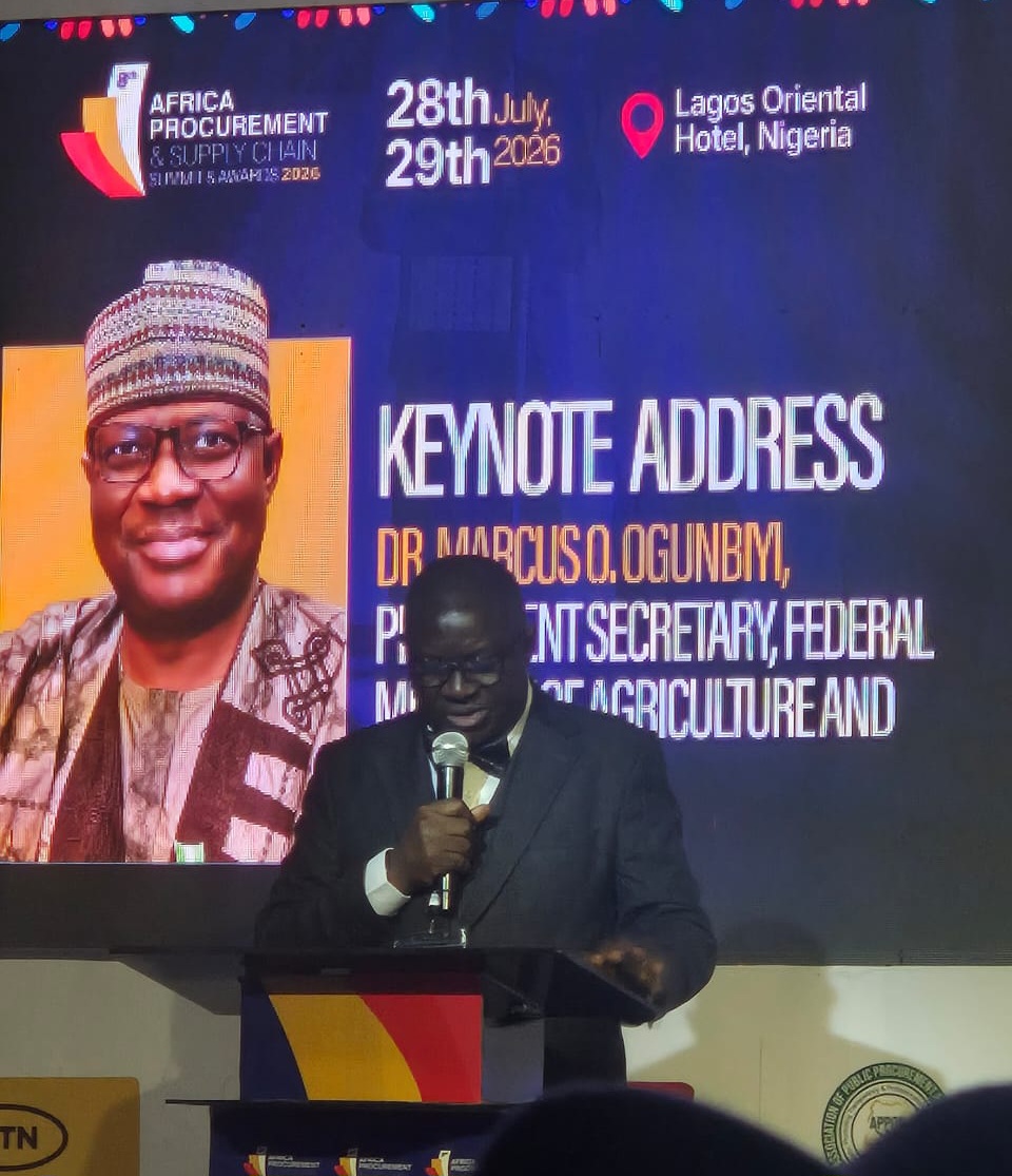 The Permanent Secretary, FMAFS, Marcus Ogunbiyi during the Africa Procurement and Supply Chain Summit and Awards 2026 
