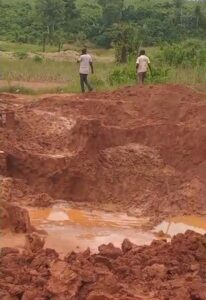 illegal mining site