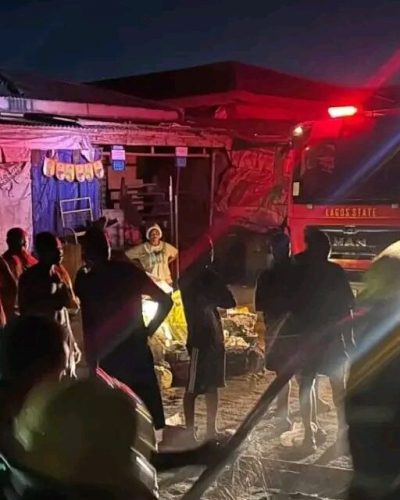 Fire destroys shops in Lagos market