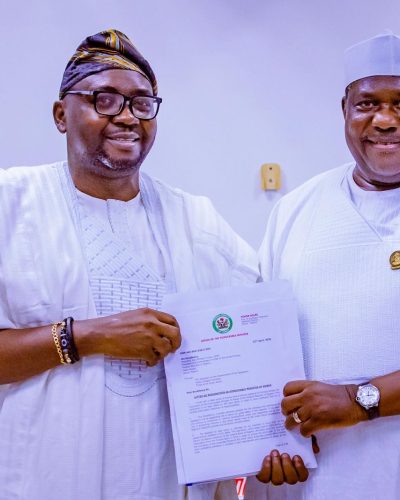 L-R: Minister of Power, Adebayo Adelabu, and Secretary to the Government of the Federation, George Akume.