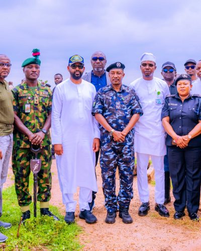 Stakeholders from the NNPC Ltd's Industry Wide Security Architecture (IWSA), Nigerian Pipelines & Storage Company (NPSC), Office of the National Security Adviser (ONSA), FCT Police Command, the Nigerian Army and other security stakeholders, conducting a joint inspection of a vandalised section of the NPSC crude oil pipeline at Pai Community in Kwali Area Council of the FCT, in Abuja, on Tuesday.