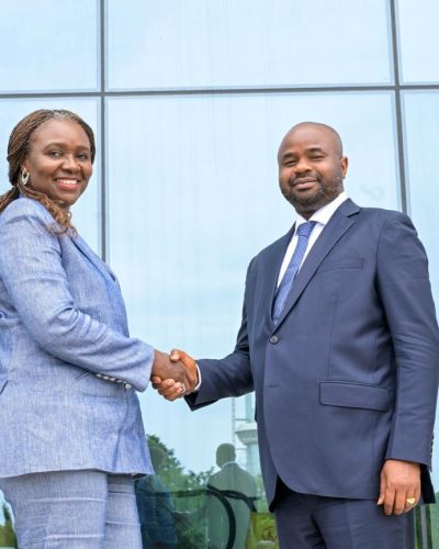 The Commission Chief Executive (CCE) of NUPRC, Oritsemeyiwa Eyesan, and the Chairman of the NRS, Zacch Adedeji, at the NRS headquarters in Abuja on Wednesday.