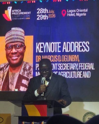 The Permanent Secretary, FMAFS, Marcus Ogunbiyi during the Africa Procurement and Supply Chain Summit and Awards 2026.