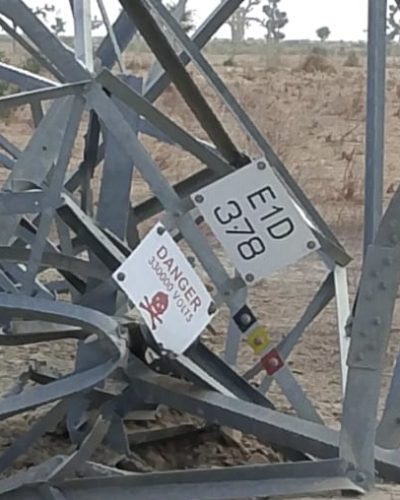 Vandalised transmission line