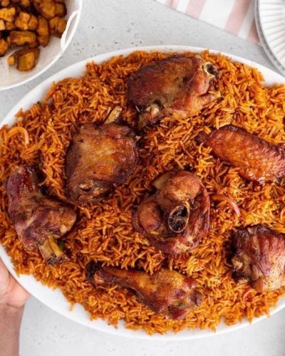 Jollof rice used to illustrate the story.