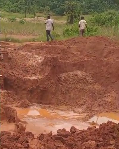 illegal mining site