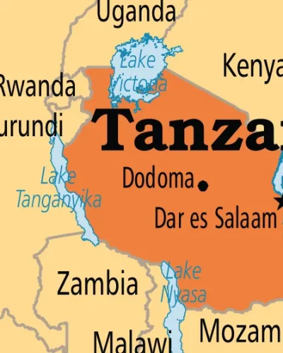 Tanzania on map